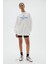 Bisiklet Yaka Içi Polar Jardin Du Village Yazı Baskılı Beyaz Oversize Sweatshirt 1