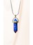 Lapis Lazuli Doğal Taşı Zincirli El Yapımı Tasarımlı Kolye Uç: 3,5 cm Zincir: 20 cm Kutulu 1