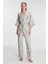 Aria's Closet Sabahlık Atlet ve Pantolon Takım Pamuklu Pijama Set 2
