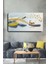Dekoratif Soyut Altın Geyikli Tüy Sürreal Kanvas Duvar Tablosu 120x60cm Büyük Boy Tablo 1