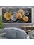 Dekoratif Ahşap Daireler Ve Gold Balıklar Dekoratif Hd Baskı Kanvas Tablo 3