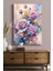 Mor & Mavi Gold Detaylı Çiçek Hd Baskı Kanvas Tablo - Duvar Tablosu - Canvas Tablo - Duvar Dekorasyonu 1