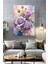 Mor & Mavi Gold Detaylı Çiçek Hd Baskı Kanvas Tablo - Duvar Tablosu - Canvas Tablo - Duvar Dekorasyonu 2