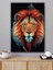 Aslan Geometrik Desenli Dijital Baskı Hd Baskı Kanvas Tablo 1