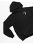 Dağ ve Orman Minimal Baskılı Kalın Pamuklu Oversize Siyah Sweatshirt 2