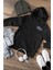 Minimal Baskılı Kalın Pamuklu Oversize Siyah Sweatshirt 4