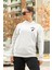 Dağ ve Orman Minimal Baskılı Kalın Pamuklu Oversize Siyah Sweatshirt 2