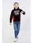 Kapüşonlu 3 Ip Kışlık Erkek Çocuk Baskılı Kalın Sweatshirt Siyah MRN7014 1