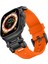 Apple Watch 3/4/5/6/se/7/8/9/10/ultra-Ultra 2/42MM-44MM-45MM-46MM-49MM KRD-101 Titanyum Metal Başlıklı Silikon Kordon 2