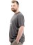 Mode Xl Büyük Beden Erkek T-Shirt V Yaka Baskılı Belıeve U24054 Antrasit 2