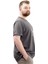 Mode Xl Büyük Beden Erkek T-Shirt V Yaka Baskılı Belıeve U24054 Antrasit 3