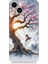 Apple iPhone 13 Uyumlu Pembe Ağaç Desenli Silikon Kılıf 1