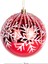 Yılbaşı Topu Renkli Pullu Beyaz Kar Taneli 2'li Paket Kırmızı 10 Cm. 4