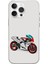 Apple iPhone 12 Pro Uyumlu Kırmızı Motosiklet Desenli Silikon Kılıf 1