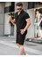 Erkek Burgulu Yazlık Basic Oversize Şort Gömlek Takım 1