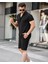 Erkek Burgulu Yazlık Basic Oversize Şort Gömlek Takım 3