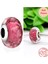 Lines Bijuteri 925 Ayar Pembe Murano Cam Charm 1