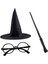 Harry Potter Siyah Şapkası, Gözlüğü, Asası 3lü Set Halloween Kostüm Cosplay Partilerine Uygun 1