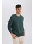 Regular Fit Bisiklet Yaka Kalın Basic Düz Sweatshirt T3777AZ24AU 3