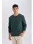 Regular Fit Bisiklet Yaka Kalın Basic Düz Sweatshirt T3777AZ24AU 1