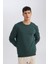 Regular Fit Bisiklet Yaka Kalın Basic Düz Sweatshirt T3777AZ24AU 5