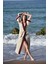 Naturel Pamuk Crinkle Kaftan Kimono Seti -135 Cm- Aynı Kumaştan Havlu 170x110 Cm, Bordo Çantalı 8