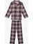 Pamuklu Kız Çocuk Pink Plaid Kırmızı Gömlek Pijama Takımı 1