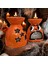 Cadılar Bayramı Tasarım Hallowen Çini Turuncu Buhurdanlık Handmade Mumluk 4