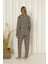 Mr 9507 Leopar Desenli Milan Yumuşak Likralı Kumaş Boydan Düğmeli Kadın Pijama Takımı 4