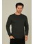 Brg Erkek Yumuşacık Kumaşlı Regular Fit Yuvarlak Yakalı Füme Sweatshirt 1