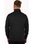 Brg Erkek Jakarlı Regular Fit Desenli Dik Yakalı Siyah Sweatshirt 4