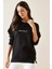 Siyah Brooklyn Basklı Sweatshirt 5KXK8-49027-02 1
