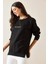 Siyah Brooklyn Basklı Sweatshirt 5KXK8-49027-02 3