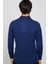 Erkek Slim Fit Dar Kesim Dik Yaka Düğmeli Lacivert Triko Kazak 5