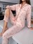Pembe Kiraz Baskılı Uzun Pijama Takımı 3