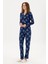 Kadın Lacivert Pijama Takım 50302757-VR033 4