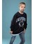 Genç Önü Baskılı T-Shirt Parça Detaylı Sweatshirt 2