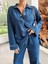 Kadın Özel Seri Denim Pantolon Gömlek Mavi Takım 2