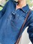 Kadın Özel Seri Denim Pantolon Gömlek Mavi Takım 5