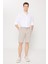Slim Fit Dar Kesim Yan Cepli Gofre Desenli Şort 3