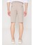 Slim Fit Dar Kesim Yan Cepli Gofre Desenli Şort 4