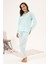 Kadın Süprem Uzun Kollu Pijama Takımı 24121 Mint 1