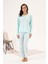 Kadın Süprem Uzun Kollu Pijama Takımı 24121 Mint 2
