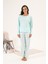 Kadın Süprem Uzun Kollu Pijama Takımı 24121 Mint 3