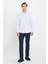 Pamuklu Oxford Slim Fit Dar Kesim Klasik Yaka Armürlü Gömlek 2