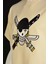 Bej Kısa Kollu Loose Fit Tişört Ön-Arka Anime Nakışlı Zoro Wanted One Pıece Tişört 2