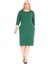 Çift Cepli Kışlık Büyük Beden Esnek Yeşil Elbise 12C-2607 1