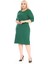 Çift Cepli Kışlık Büyük Beden Esnek Yeşil Elbise 12C-2607 2