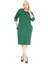 Çift Cepli Kışlık Büyük Beden Esnek Yeşil Elbise 12C-2607 3