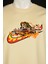 Bej Anime Tişört Orijinal Nakışlı Kyojuro Rengoku Demon Slayer Relaxed Fit Tshirt 2